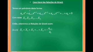 Introdução aos Polinômios  Aula 04  Relações de Girard  Parte 1 [upl. by Connolly567]