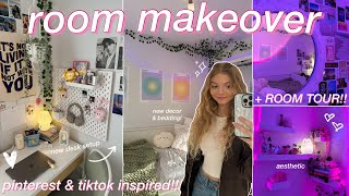 EXTREME ROOM MAKEOVER  ROOM TOUR 2023 aesthetictiktokpinterest inspired bedroom transformation [upl. by Derrick]