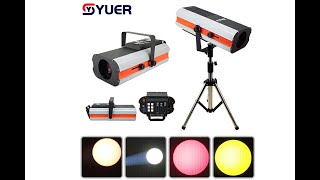 YUER™ 300W LED Follow Spot Light 5 Colors  White Light LED Follow Spot Tracker with Flying Case [upl. by Pavel]