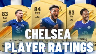 FIFA 24  CHELSEA PLAYER OFFICIAL RATINGS EAFC 24 Ft Sterling Nkunku And Reece James [upl. by Orteip598]