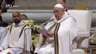 Messe de la nuit de Noël présidée par le pape François à Rome [upl. by Annaes]