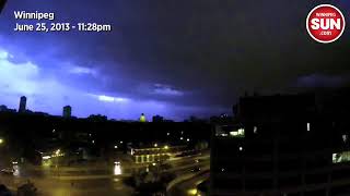 Raw video of lightning storm over Winnipeg [upl. by Mason]