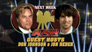 RAW Guest Hosts Jon Heder and Don Johnson [upl. by Niamor]