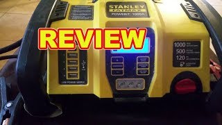 Review STANLEY FATMAX PPRH7DS Professional Power Station Jump Starter 500W Inverter 2019 [upl. by Notsreik715]