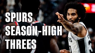 San Antonio Spurs SEASONHIGH THREES Vs POR  11724 [upl. by Brena492]