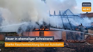 NIEDERAULA 50 Einsatzkräfte in Hattenbach  Feuer in ehemaliger Schreinerei [upl. by Aikat]