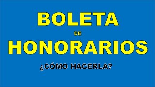 ¿Cómo emitir BOLETA DE HONORARIOS con retención  SERVICIO de IMPUESTOS INTERNOS Chile 2023 [upl. by Nedearb311]