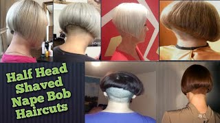 Nice Half Head Shaved Nape Bob HaircutsShort Bob HaircutsLong Bob Haircutspixie HaircutBowl Hair [upl. by Naujuj]