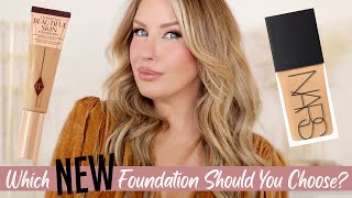 FOUNDATION FACE OFF Charlotte Tilbury Beautiful Skin VS NARS Light Reflecting  Risa Does Makeup [upl. by Domini]