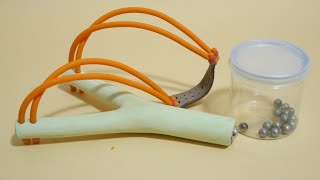 How to Make an Easy Survival Slingshot at Home DIY [upl. by Plantagenet]