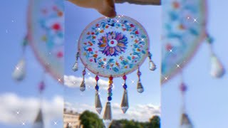 🌈 DIY Rainbow Suncatcher from an old CD  Painted CD 💿 shorts [upl. by Tirreg43]