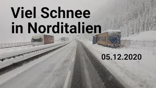 Schneechaos in Norditalien 051220  Mit dem LKW von Sterzing bis Österreich  Brennerautobahn [upl. by Durante687]