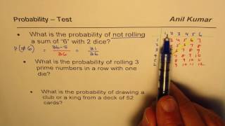 Probability Test Q1 to 3 Questions DSSSB Maths [upl. by Nollahs]