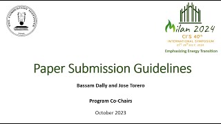 40th ISOC Paper Submission Guide [upl. by Macswan715]