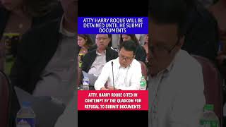 ATTY HARRY ROQUE IS CITED IN CONTEMPT AGAIN BY THE QUADCOM [upl. by Agosto241]