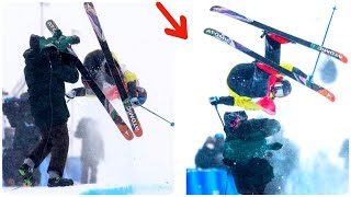 Winter Olympics freestyle skier Jon Sallinen crashes into cameraman during halfpipe Beijing 2022 [upl. by Carver]