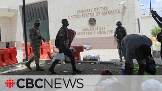 US sends Marines into Haiti embassy evacuating some staff in overnight airlift [upl. by Franky536]