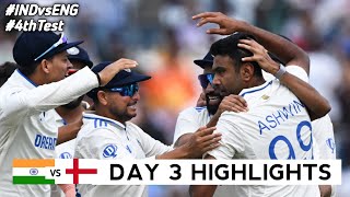 INDIA VS ENGLAND 4th TEST MATCH DAY 4 HIGHLIGHTS 2024  IND VS ENG CRICKET HIGHLIGHTS [upl. by Cedell]