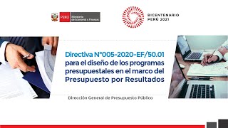 Directiva para el diseño de los Programas Presupuestales en el marco del Presupuesto por Resultados [upl. by Connelley]