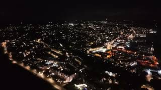 FALMOUTH AT NIGHT FROM ABOVEexploring cornwall djimini4pro [upl. by Nivalc]