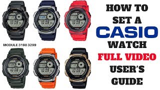 HOW TO SET A CASIO WATCH FULL VIDEO USERS GUIDE [upl. by Urbannal]