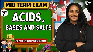 Acids Bases and Salts  15 Minutes Rapid Recap Revision in English  Mid Term  Class 7  CBSE [upl. by Annaeel141]