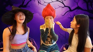 My sister’s EXTREME HALLOWEEN TRANSFORMATIONS [upl. by Aneled]