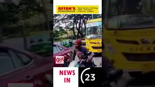 TRAFFIC POLICE DRAGGED 100 METERS ON CAR BONNET IN SHIVAMOGGA  SHOCKING INCIDENT CAUGHTquot [upl. by Leahcimnaj353]