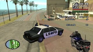 GTA San Andreas  Vigilante Mission  using a Police car and a Minigun [upl. by Vitek]