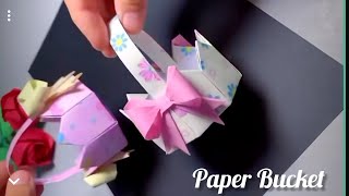 Paper Bucket  How To Make Paper Bucket  Easy Paper Bucket  Easy DIY Crafts  Back To School Craft [upl. by Airtened]