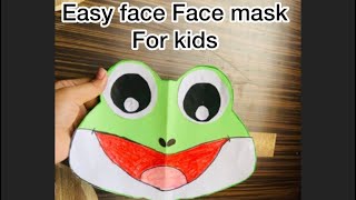 Easy Frog 🐸 face mask for kids Day9 trending [upl. by Etolas]