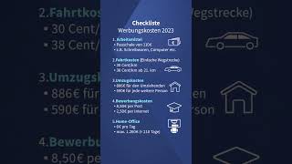 Werbungskosten 2023 Checkliste [upl. by Noet8]