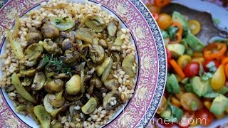 Peeled Wheat Pilaf with Mushrooms Recipe  Heghineh Cooking Show [upl. by Luckin]