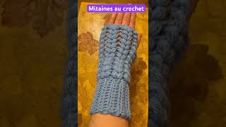 Mitaines au crochet 🧶 uncinetto handmadeknitting fashion diy knitting tutorial crochet [upl. by Hussar882]