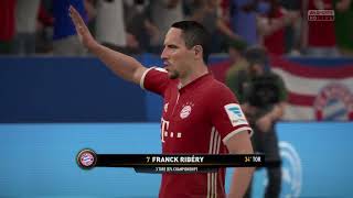 Franck Ribery scores for FC Bayern against Glasgow Rangers  FIFA 17 Career Mode Super League [upl. by Yelsgnik]