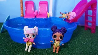 LOL SURPRISE DOLLS Go Swimming At The Neighborhood Pool [upl. by Atiken]