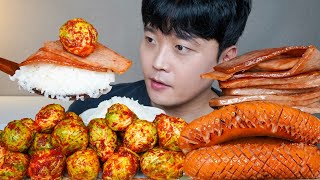 와차밥 방울양배추김치 소세지구이 스팸 요리 먹방 Korean Kimchi amp Sausage amp Spam ASMR MUKBANG REAL SOUND EATING SHOW [upl. by Hope507]