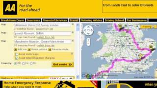 Using the AA Route Planner for Planning a UK Road Trip [upl. by Gosnell]