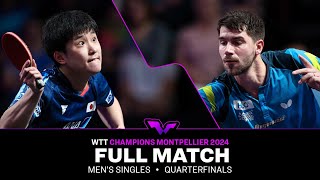 FULL MATCH  Tomokazu Harimoto vs Patrick Franziska  MS QF  WTTMontpellier 2024 [upl. by Aronek437]