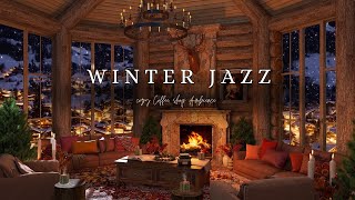 Winter log cabin ambience for sleep 🛷 cozy log cabin snow ambience to celebrate winter 🌨️ [upl. by Ecal]