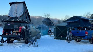 Naturnestrooftent  Tent camping in dangerous winter temperatures  2021 Ford Bronco [upl. by Shanks411]