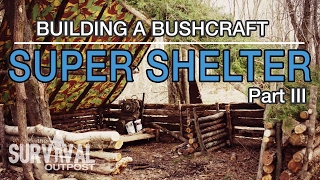 Building A Bushcraft Super Shelter  Part 3 [upl. by Thor]