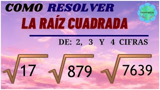 COMO RESOLVER LAS RAICES CUADRADAS INEXACTAS 💜 Muy Fácil [upl. by Bolanger]