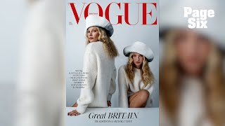 Kate Moss and lookalike model daughter Lila twin in white outfits on the cover of British Vogue [upl. by Urbas486]