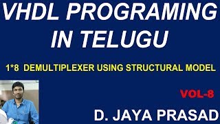 vhdl programming in telugu 1 8 demultiplexer using structural model [upl. by Niwred]