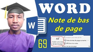 WORD PARTIE 69 Comment insérer une note de bas de page dans microsoftword [upl. by Eceirehs]