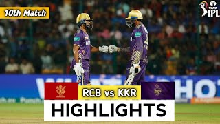 RCB vs KKR Match 10 IPL 2024 Match Highlights  rcb vs kkr ipl highlights ipl 2024 highlights today [upl. by Tneciv]