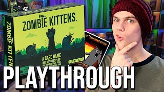 Exploding Kittens BACK FROM THE DEAD Zombie Kittens Board Game Playthrough [upl. by Nerual]