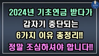 2024년 기초연금을 받다가 갑자기 중단되는 6가지 이유 총정리 정말 조심하셔야 합니다  기초연금 계산방법 기초연금 수급대상 노령연금 수급자격 [upl. by Okoyik]