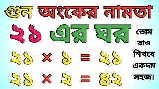 Namta Boi  Bangla Namta  Multiplication tables in bengali  ২১ এর ঘরের নামতা  বাংলা নামতা [upl. by Derraj]